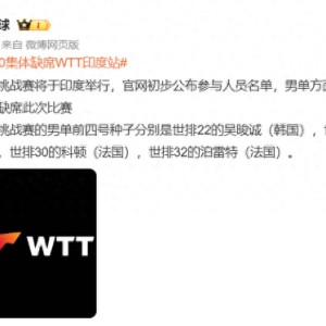 印度卫生问题闹大了！国乒集体缺席后，男单前20紧跟着也全退赛了|WTT|金奈站|韩国选手|挑战赛|女单_新浪体育_新浪新闻
